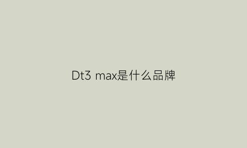 Dt3 max是什么品牌